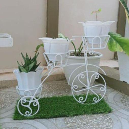 STANDING POT RAK BUNGA BESI SEPEDA CANTIK LUCU Ukuran Kecil / Mini DWAN09079