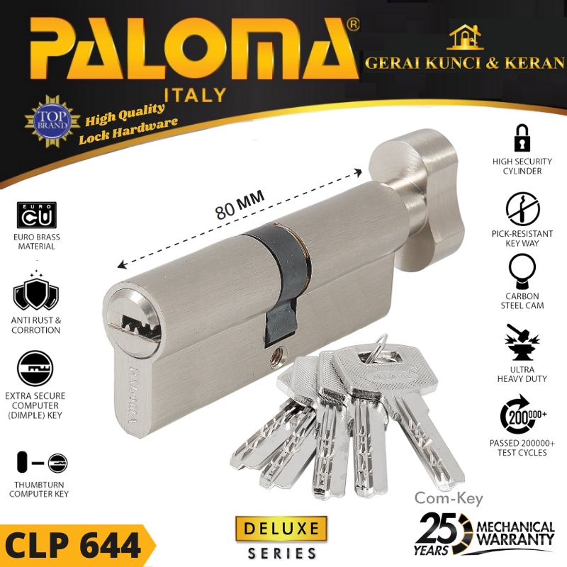 Knob Cylinder KUNCI PALOMA CLP 644 DELUXE KC-CK 80MM - Computer Key