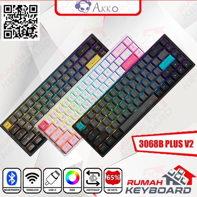 MECHANICAL KEYBOARD - AKKO 3068B PLUS V2 - 65% - 3 MODE - RGB