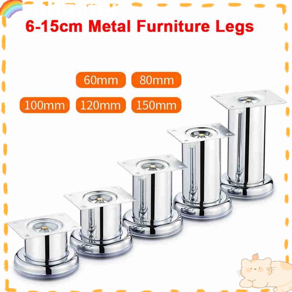 Solighter Furniture Kaki Perlengkapan Rumah Tahan Lama Pengganti Peninggi Tinggi Kaki Chrome