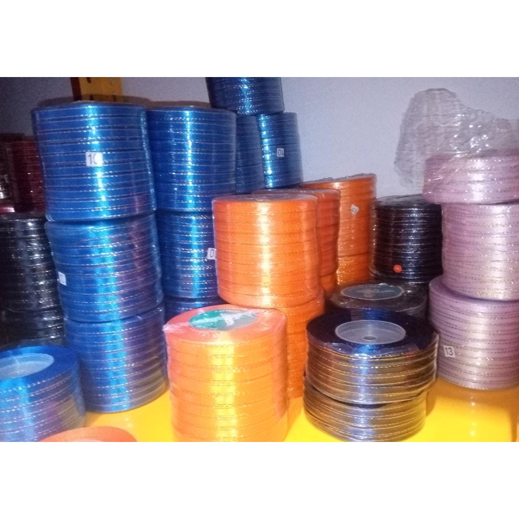 

Pita Satin LIst Mas Warna Ukuran 1/4 inch Per Roll