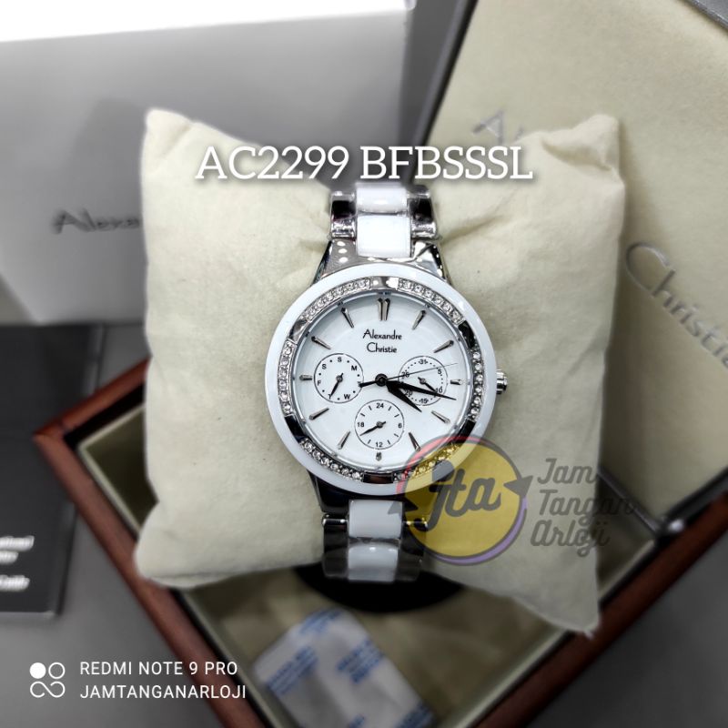 New Alexandre Christie Wanita AC2299 Silver White Jam Tangan Cewek AC 2299 BFBSSSL