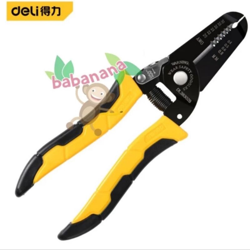 Deli DL383028 tang pengupas kabel cable stripper potong cutting