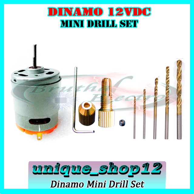 Dinamo RS380 Motor Mini Drill Set Mata Bor Mini 6-12v Universal