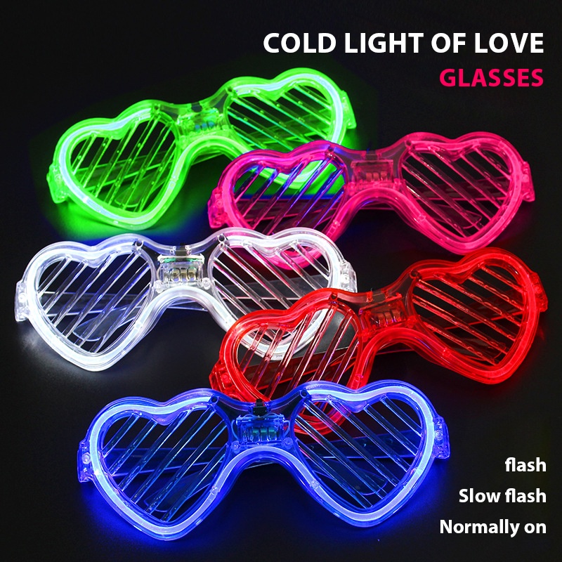 COD❤️LED Kacamata Lampu Luminous Party Pesta Nyala Malam Colorful Eyeglass Aksesoris Fashion-A.one