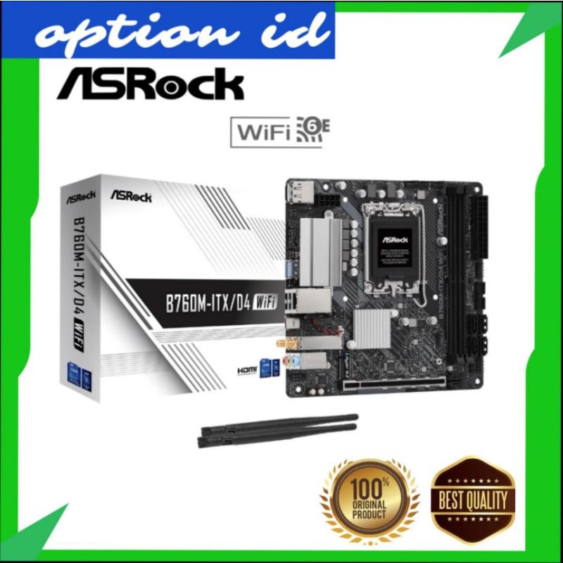 Motherboard INTEL ASRock B760M-ITX/D4 WiFi | B760 LGA1700 DDR4 Mini ITX