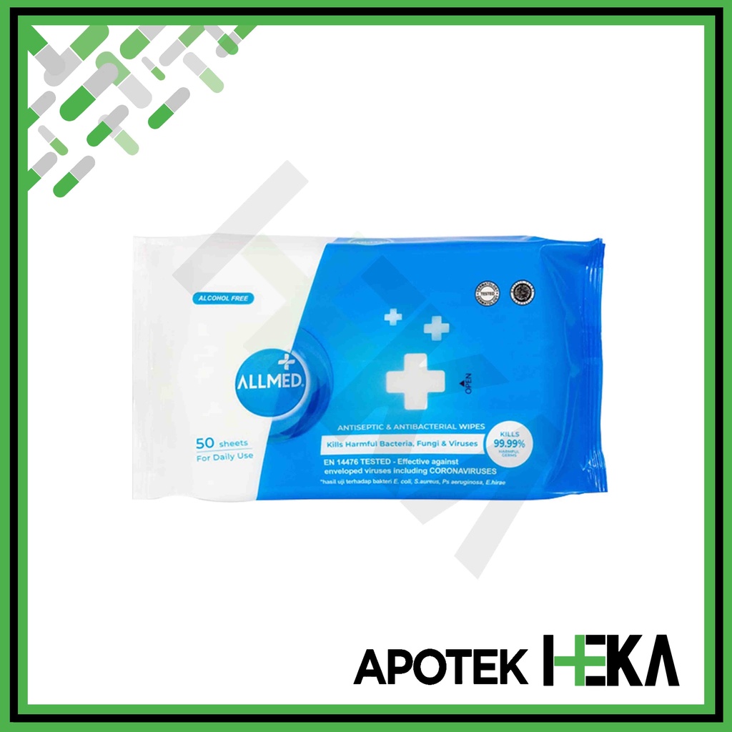 Allmed Wipes isi 50 Lembar - Tisu Basah Antibakteria (SEMARANG)