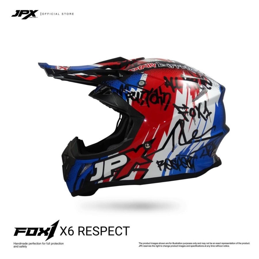 Helm JPX FOX1 FULL FACE X6 PEARL WHITE/BLUE