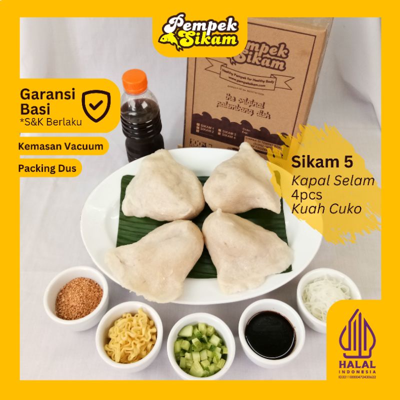 

Paket 5 - Pempek Palembang Sikam isi 4pcs Kapal Selam