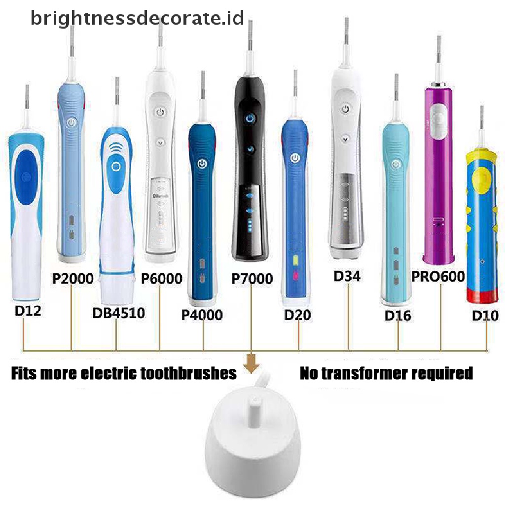 [Birth] Sikat Gigi Elektrik Stand Charger EU Plug Pengganti Braun Oral B D12 D20 [ID]