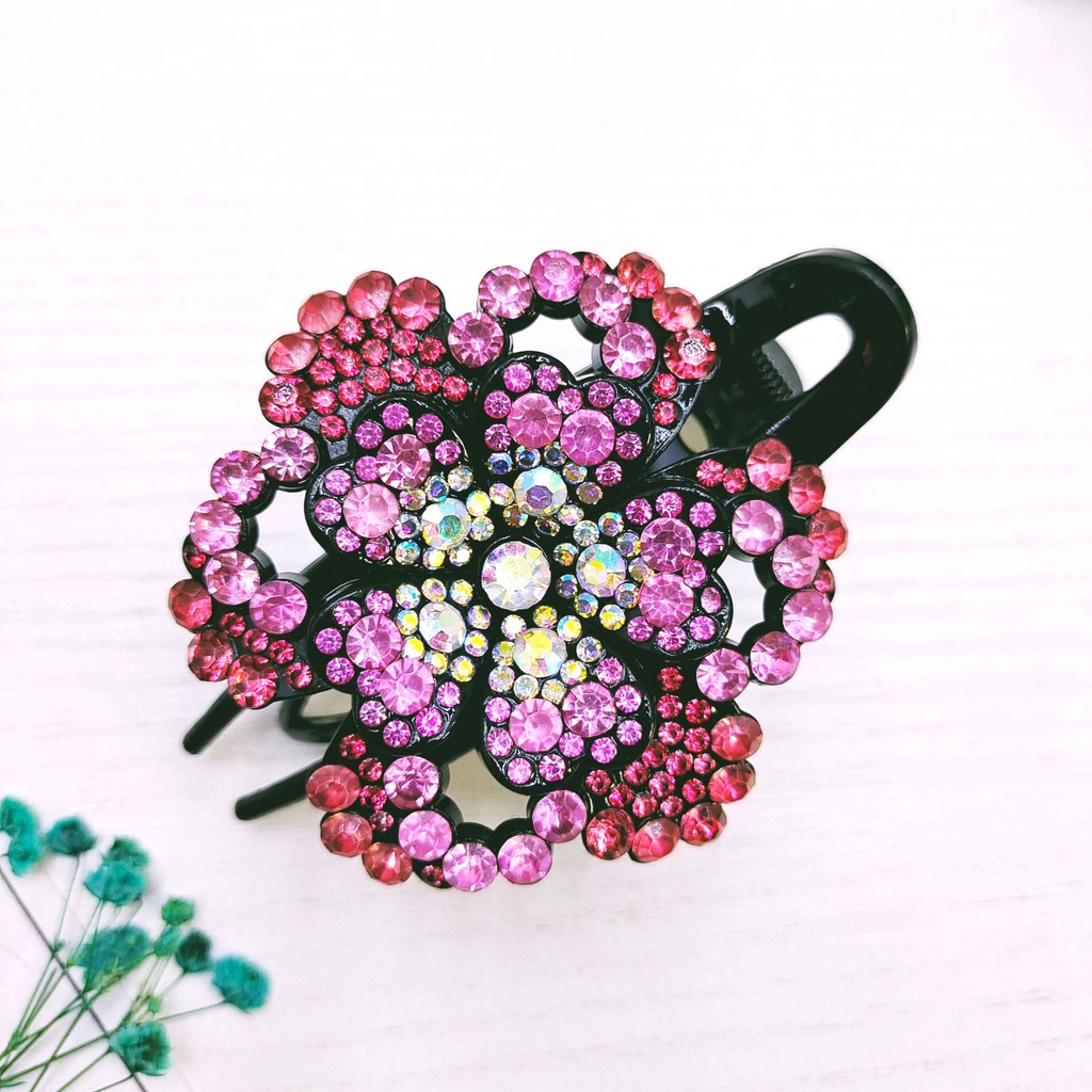 Jepit Rambut Intan zircone  Modern Aksesoris wanita Sanggul Bunga Diamont