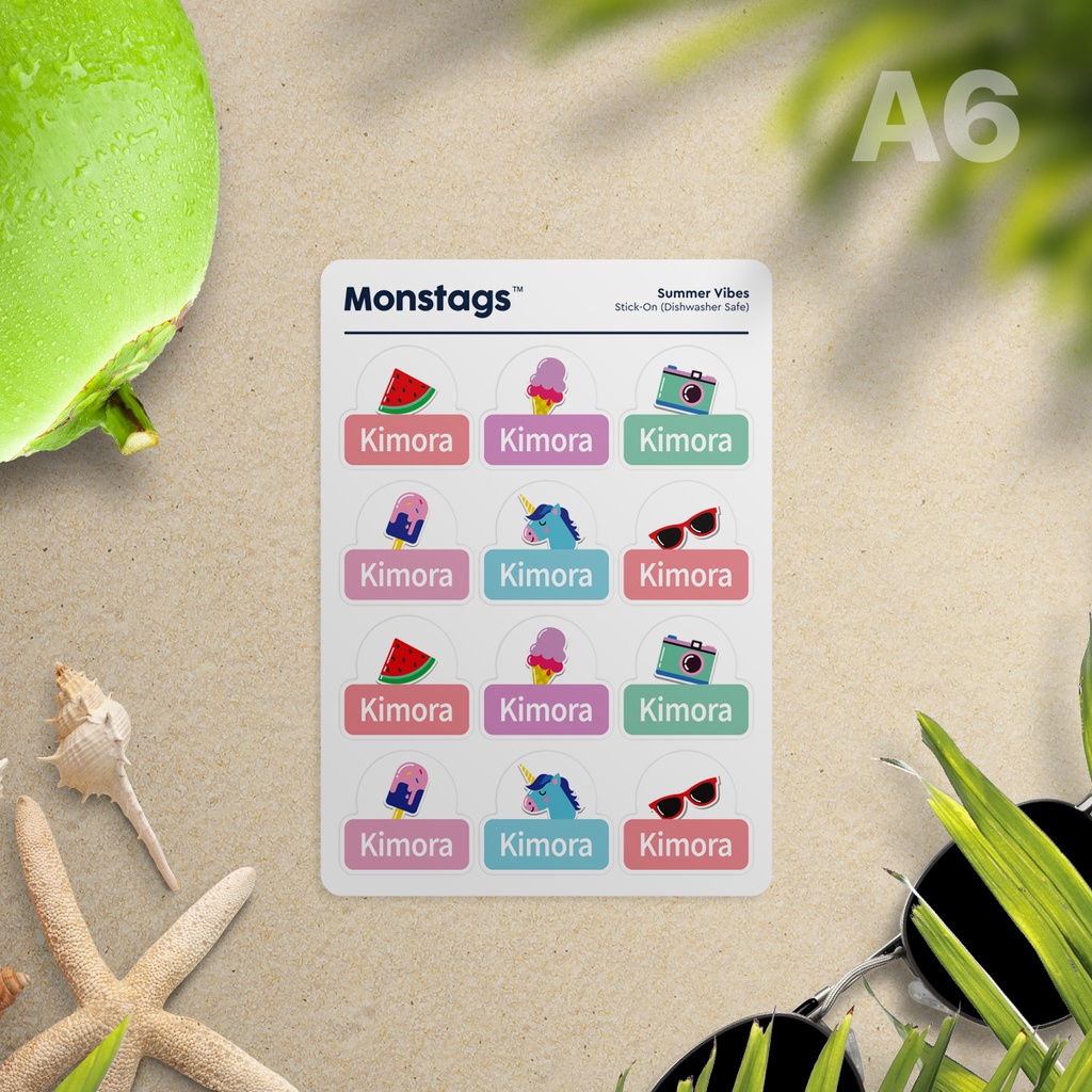 

Monstags Sticker Label / Stick-On Waterproof Tag - Summer Vibes