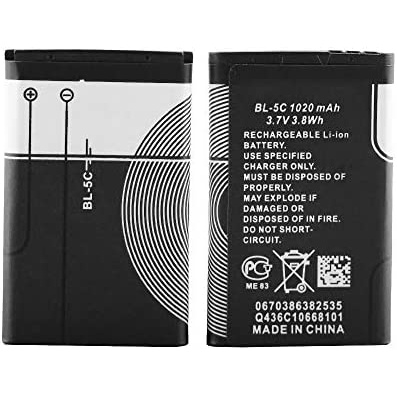 Batu Battery Nokia BL 5C 1100 1101 1110 1110i 1112 1200 1208 1209 1600 1650 2280 2300 2310 2600 2626 3100 3109 Clasic 3110 Evolve 3120 3600 3610 Fold 3650 6030 N70  Baterai 3.7 3,7 V Stone Baterai Batre Handphone HP Nokia BL- 5C BL5C 5 C ORI Original OEM