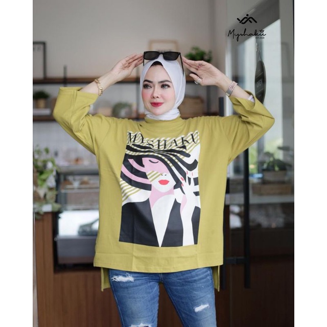 Myshaku Kaos Oversize Original lengan 7/8