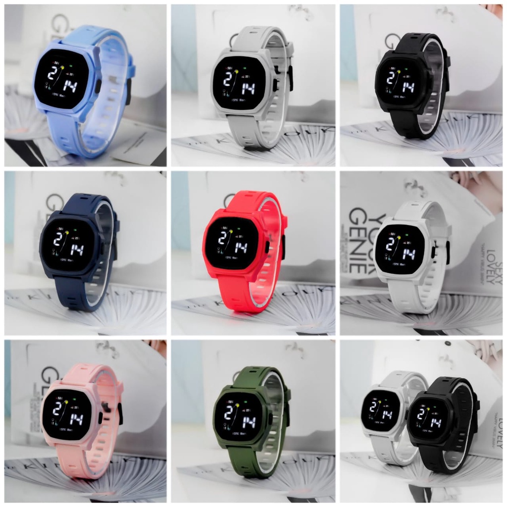 [DGS] Jam Tangan LED Digital Pria Wanita Rubber Electronic Fashion Couple Anak Remaja Import Premium RM072