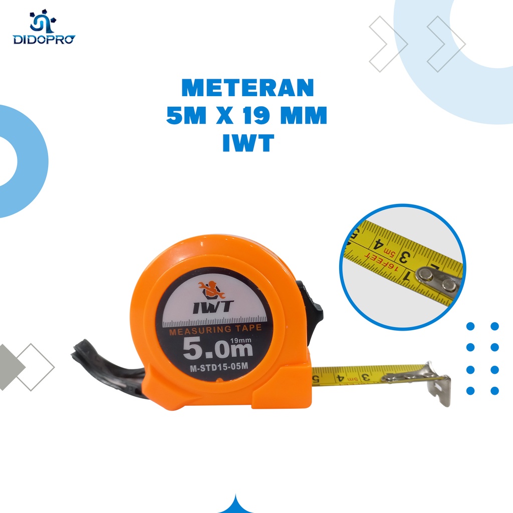 Meteran Rol Meter 5m x 19mm Bolak Balik Alat Pengukur Pengukur Dimensi 5 Meter Pengukur