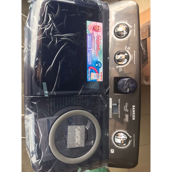 Mesin Cuci Sanken 2 Tabung  TW-927HGY Kapasitas 9 Kg Mesin Cuci Low Watt Hijab Series Low Watt 250 Watt