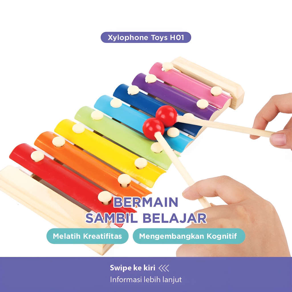 Xylophone Toys Kayu | Mainan Alat Musik Anak | Mainan Edukatif Anak 2-3-4-5-6 Tahun | Mainan Seru Untuk Keluarga