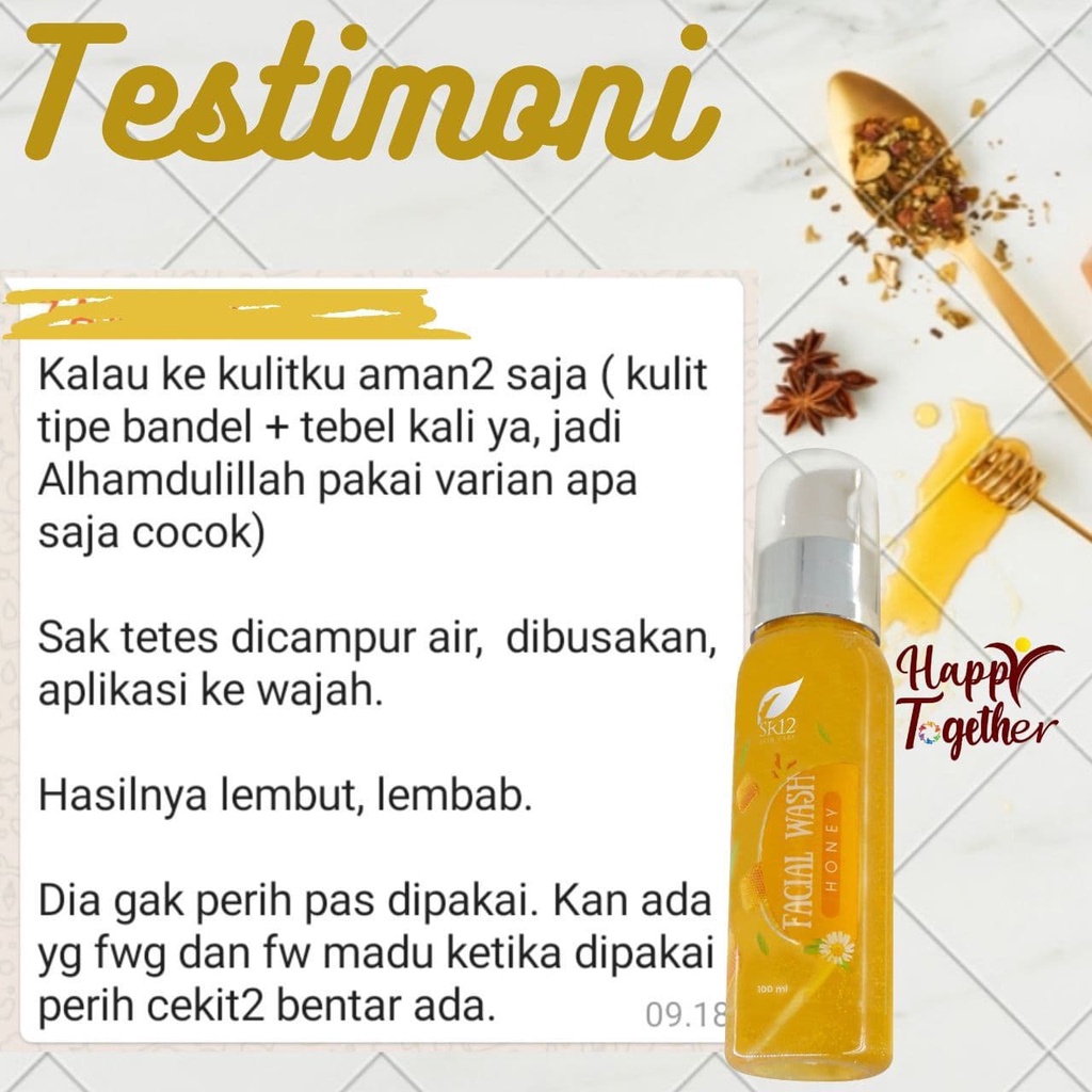 FACIAL WASH HONEY SR12 / MENGONTROL MINYAK WAJAH BERLEBIH / SABUN MADU CAIR / MENGANGKAT KOTORAN WAJAH / saudagarsr12