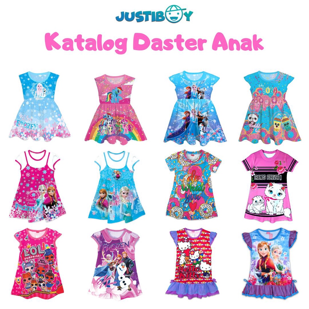 Paket Usaha Baju Anak Perempuan Grosir Baju Dress Anak Isi 1 Lusin Campur Ukuran