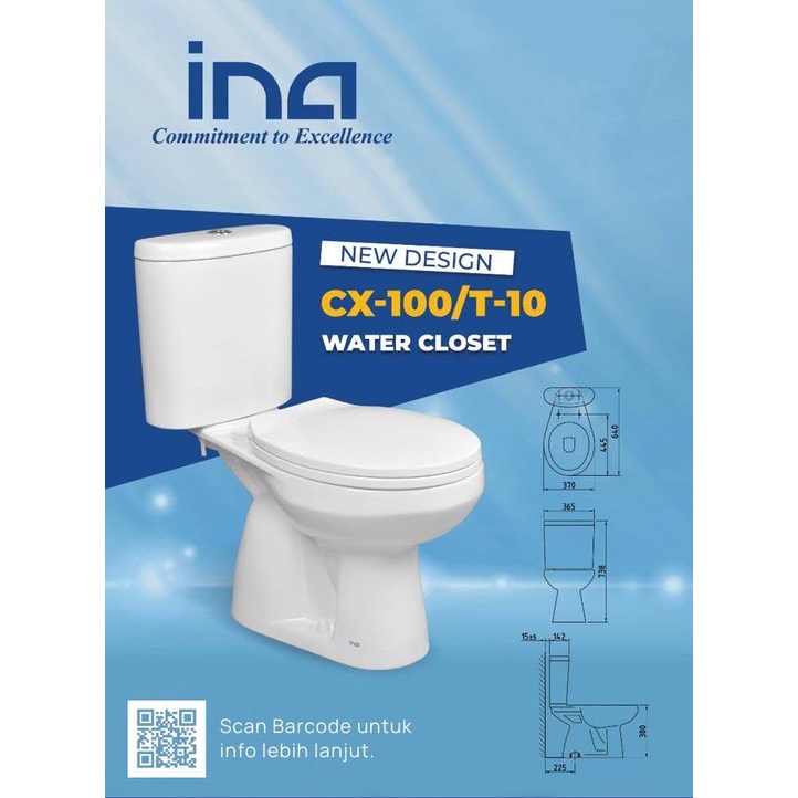 Monobloc Kloset Duduk INA CX100 Original Wash Down System