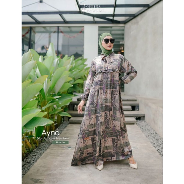 AYNA dress ghina rayon premium MIDI motif arrafi nadhera luxuri