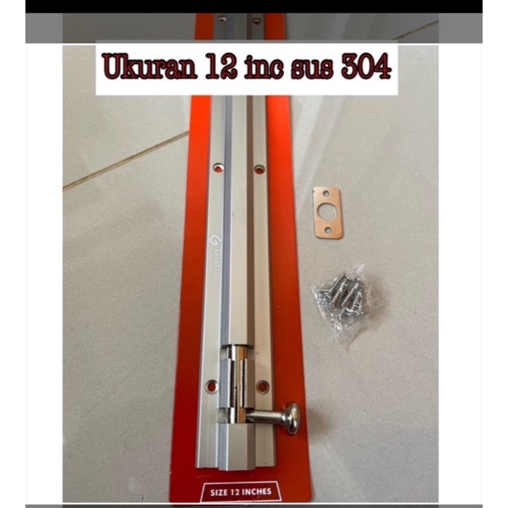 Stok terbatas promo grendel stanlis 30 cm/12 inc door bolt slot grendel pintu 12 inch good quality selot kunci pintu kunci kunci