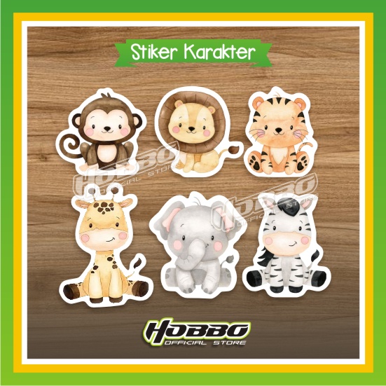 

1 Set - Mini Stiker Lucu Karakter Jungle Zoo - Cute Sticker Character Safari