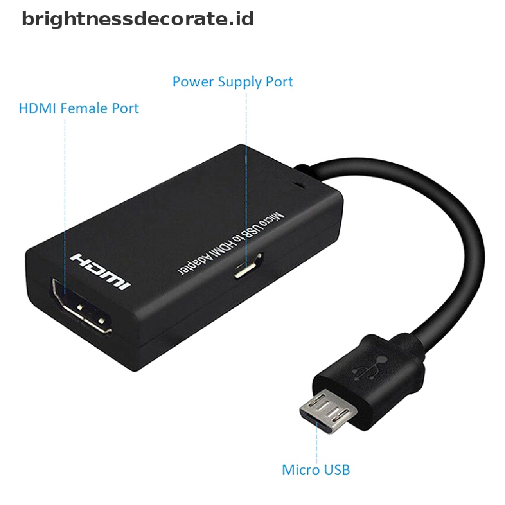 [Birth] Kabel Adaptor Micro USB 2.0 To HDMI HDTV TV HD Untuk Hp Samsung LG S7 [ID]