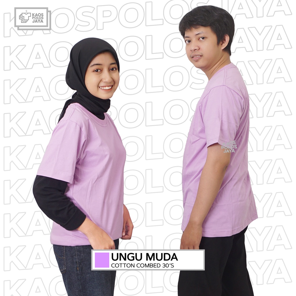 Kaos polos ungu muda /Kaos Polos 100% cotton combed 30s /  Kaos polos murah