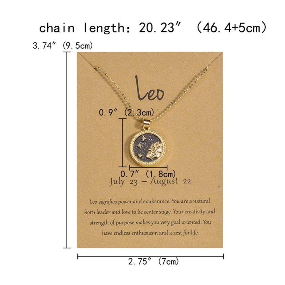 Timekey Dua Belas Rasi Bintang Siang Malam Pasangan Kalung Sederhana Mode Tulang Selangka Rantai Sweater Rantai Kalung Perhiasan Hadiah C9S4