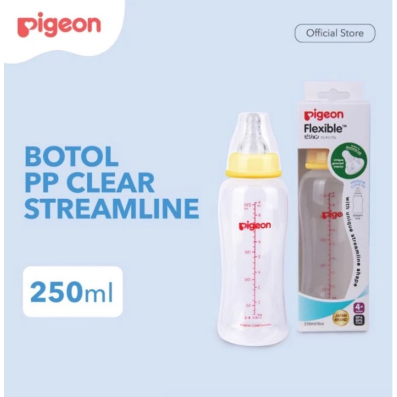 ORIGINAL Pigeon PP Clear Streamline Nursing Bottle 150ml / Botol Susu Pigeon Original Peristaltic Clear 150ml