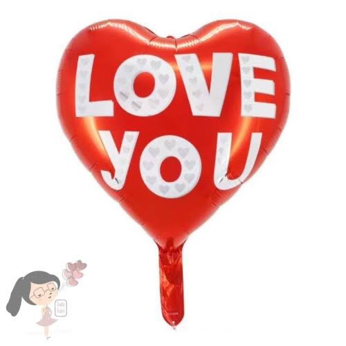 BALON FOIL LOVE MERAH TULISAN PUTIH