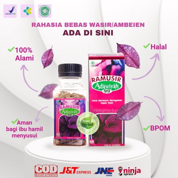 Ramusir Adawiyah 99 65 kapsul - Herbal Untuk ambeian &amp; Wasir