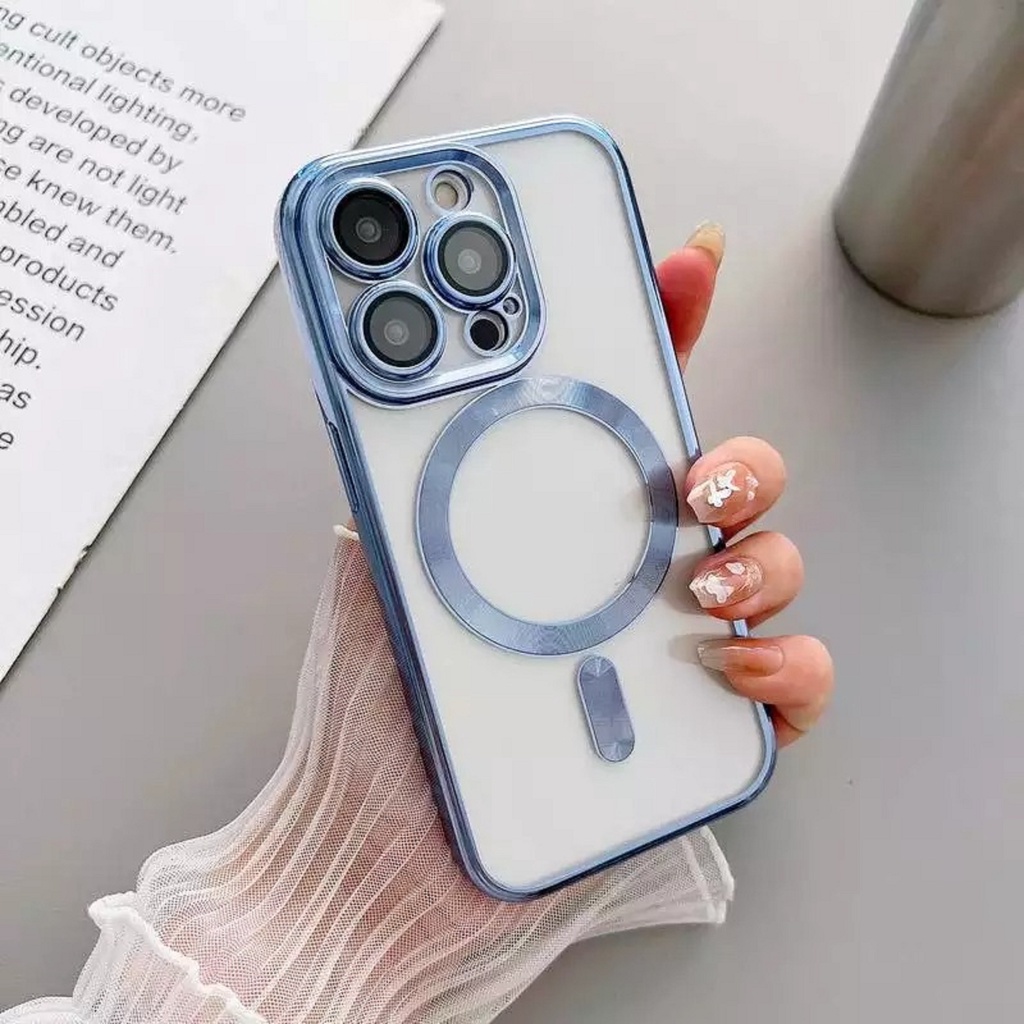Magsafe Case Luxury Magnetic For Iphone 12 11 Pro Max Electroplating Chrome With Camera Protector