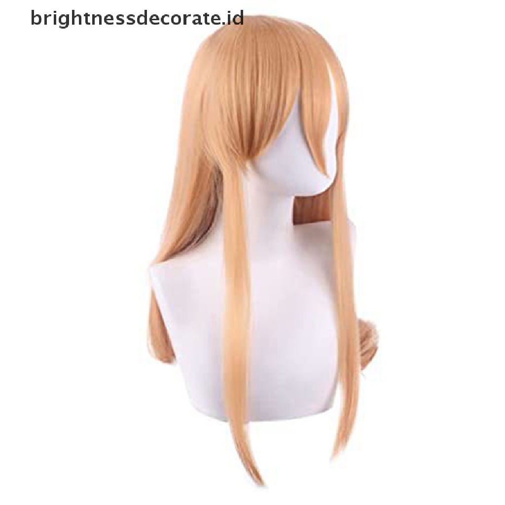 [Birth] Anime Chain Man Makima Angel demon Rambut Orange Panjang Kostum Cosplay Wig [ID]