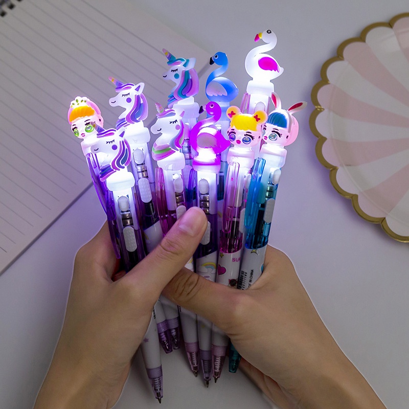 [MTOYS] Pulpen / Pena Berlampu dengan Karakter Lucu dan Imut buat Sekolah - JT0016