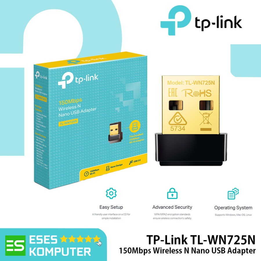 WiFi Adapter TP-Link 150 Mbps Wireless Nano USB Adapter - TL-WN725N