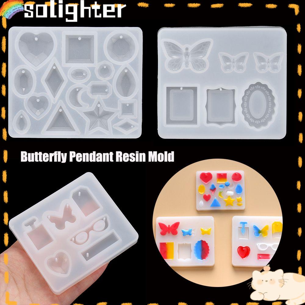 Solighter Anting Cetakan Resin Handmade UV Epoxy Resin Kerajinan Kristal Silicone Mold