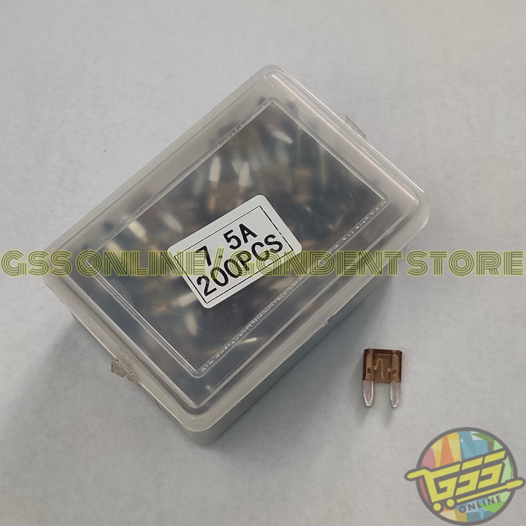 Fuse sekring tancap MINI DX original fuse 5A 7,5A 10A 15A 20A 25A 30A 1 BOX ISI 200 PCS