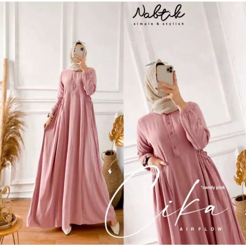 Promo Gamis Putih Lebaran Gamis Cika Bahan Crinkle Airflow Gamis Hitam Polos Gamis Terbaru