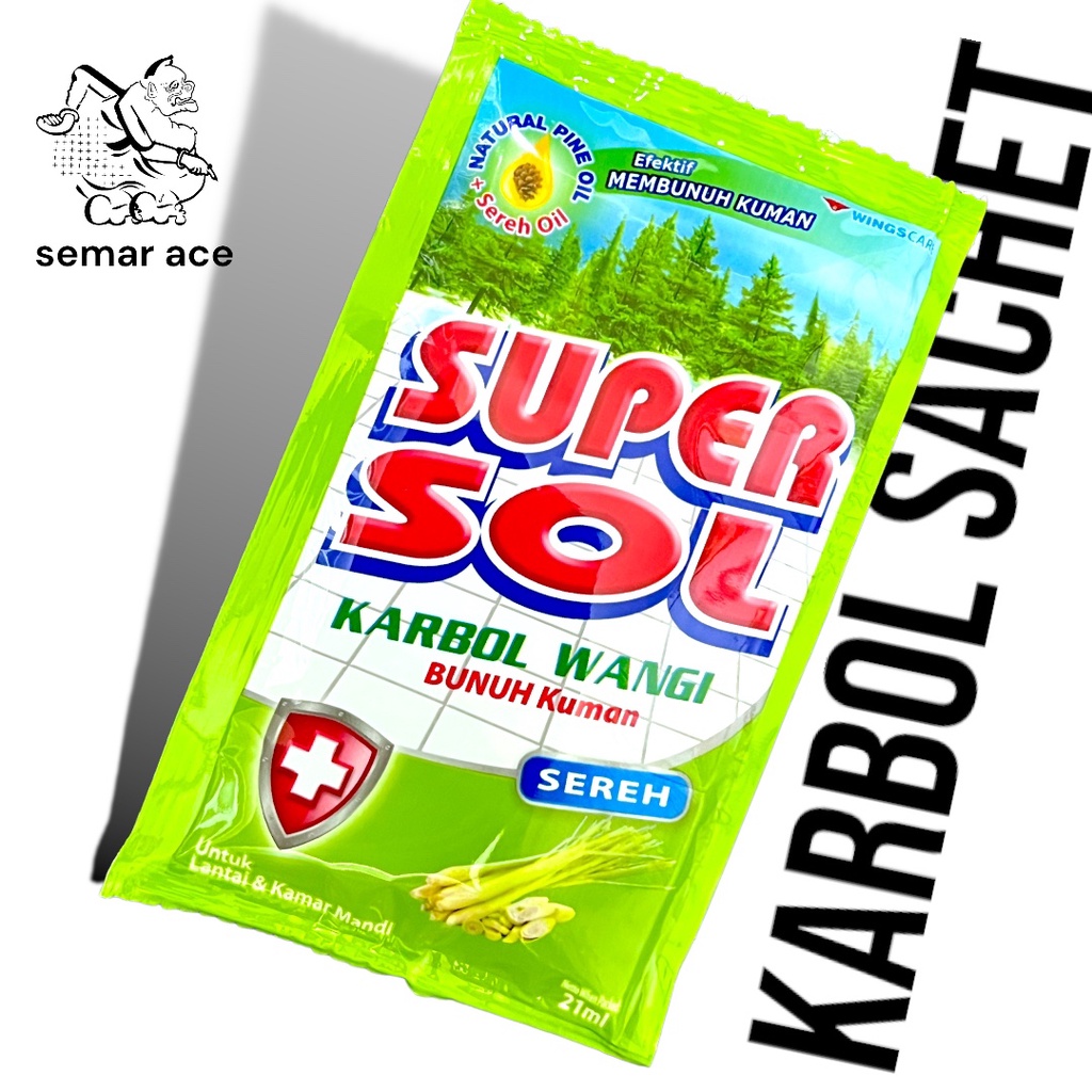 SUPERSOL KARBOL WANGI SACHET 1 RENCENG ISI 12 PCS