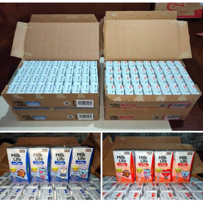 MilkLife Milk Life BT21 Susu UHT 1 Karton Dus Dusan Ultah Sedus isi 40 / 45 x 115 ml