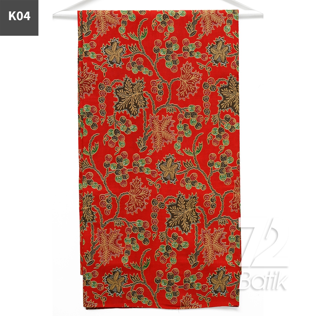 KAIN BATIK PREMIUM Bahan Katun Motif Buah Berry Merah 722707 Cap 72 Jarik Jarit Samping Kebat Panjang Batik Katun Modern Premium Bahan Seragam Batik Pernikahan Kantor Keluarga Murah Kamen Jadi Batik Bali Lembaran