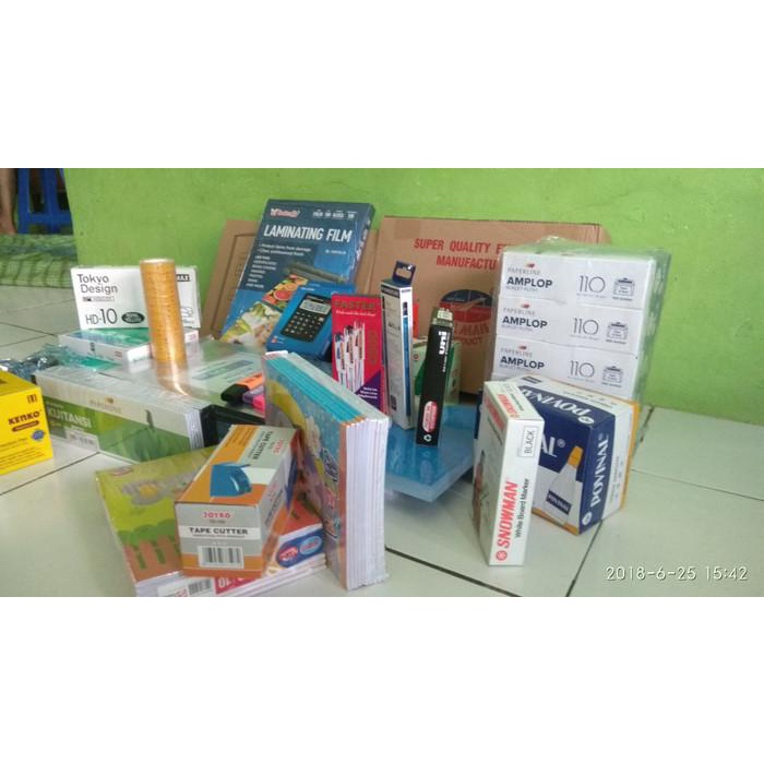 Paket usaha atk lengkap kantor dan sekolah (buku map pulpen cutter)