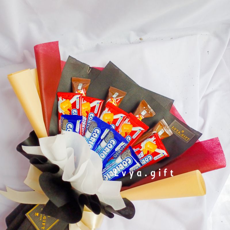 (SNACK 0007) Buket snack mix simple | Buket snack ahh coklat | Buket snack goriorio