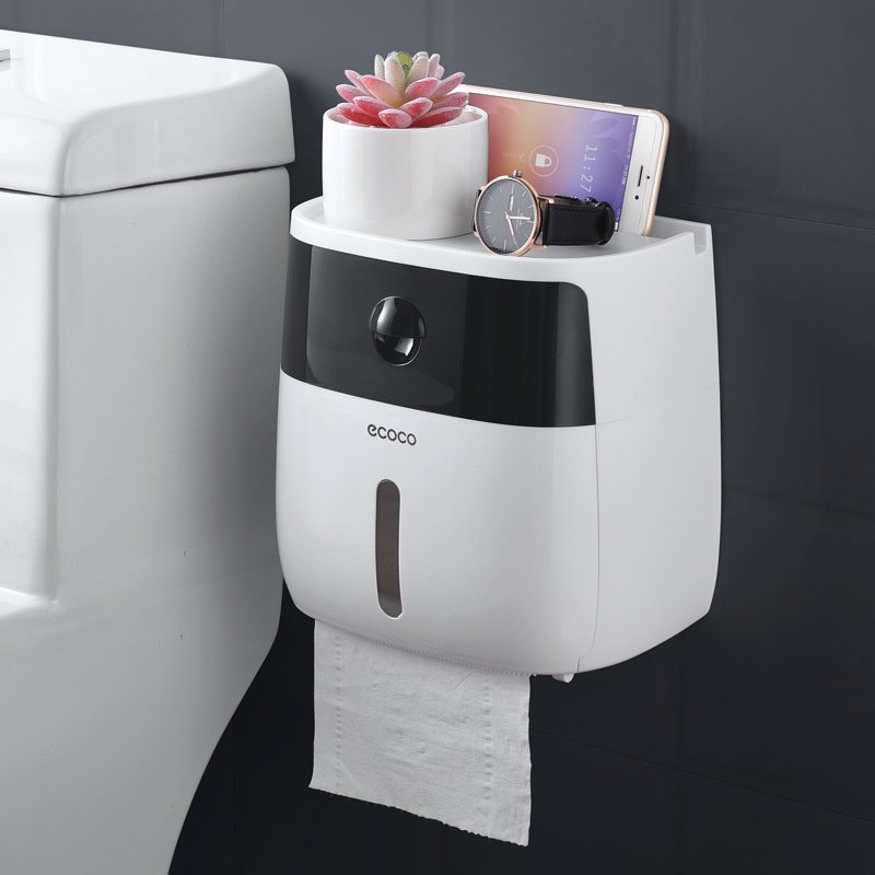 Kotak Dispenser Tisu All in 1 Tempel Dinding Kamar Mandi Toilet Wc Desain Minimalis Aesthetic