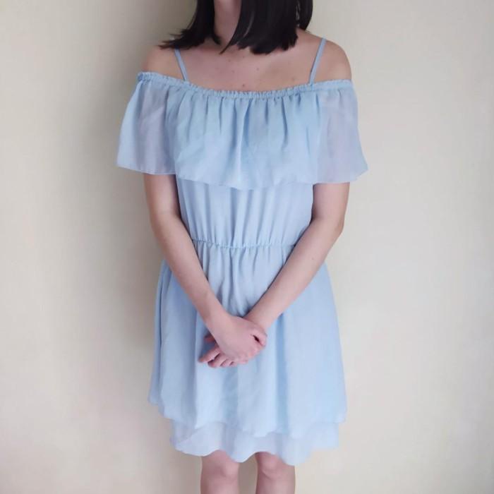 Dress Sabrina H&M Biru Muda Baru