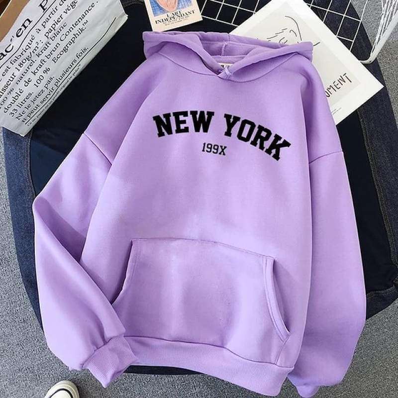 JAKET HOODIE NY NEW YORK 199X ALLL SIZE PUPLE UNISEX