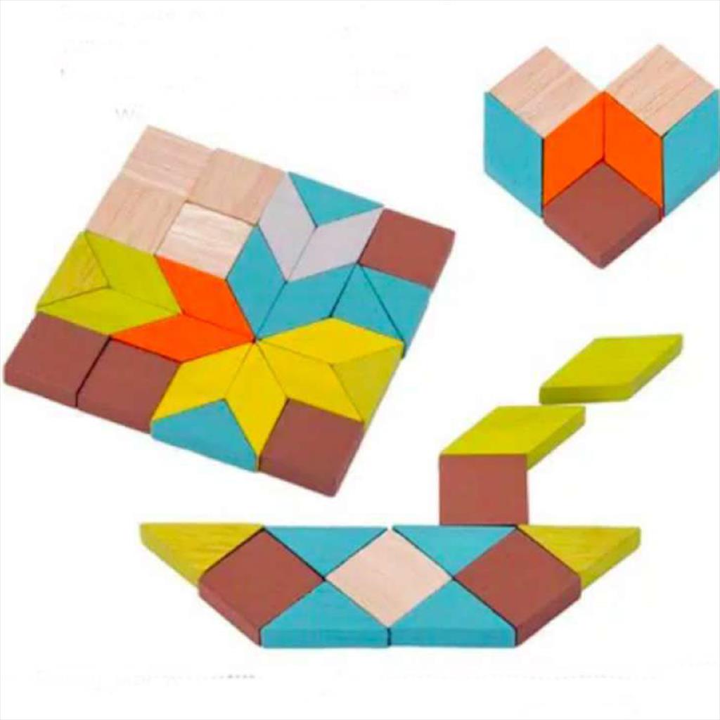 Games For Trip Puzzle Kayu Montessori Mosaic Balok Susun